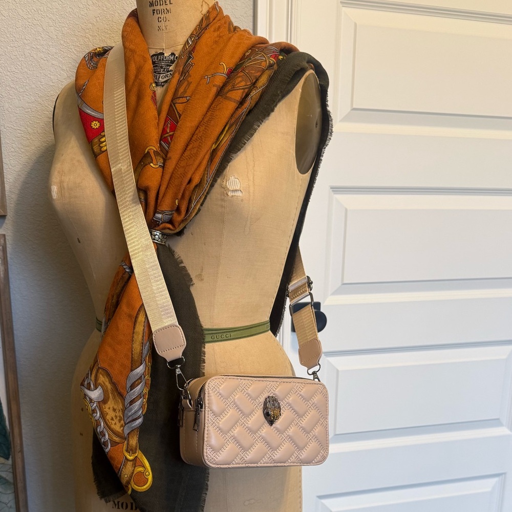 Kurt Geiger London Cream Quilted Crossbody Bag